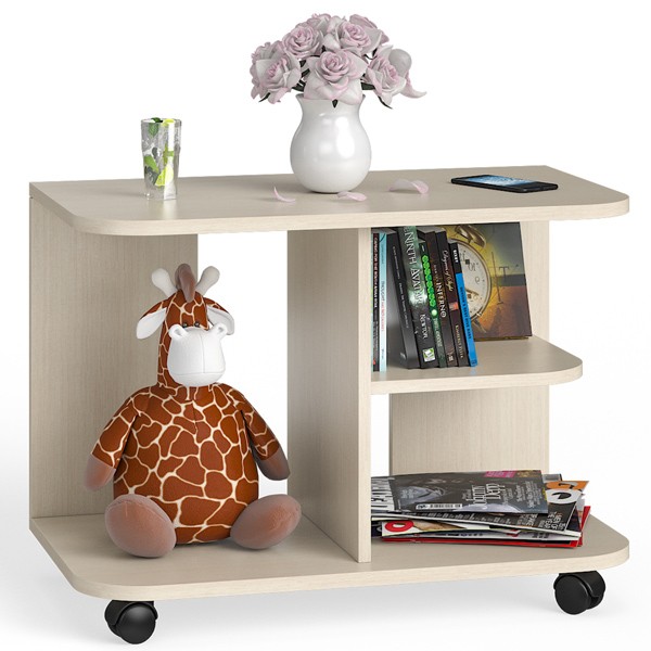 СНЯТО Стол журнальный С-МД-СЖ-11, цвет дуб, ШхГхВ 80х45х56 см., стол журнальный на колёсиках