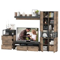 Трувор Гостиная 037, цвет дуб гранж песочный/интра, ШхГхВ 305,4х45,4х210 см., универсальная сборка