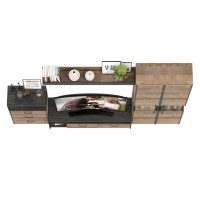 Трувор Гостиная 037, цвет дуб гранж песочный/интра, ШхГхВ 305,4х45,4х210 см., универсальная сборка