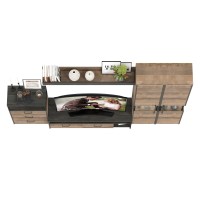 Трувор Гостиная 037, цвет дуб гранж песочный/интра, ШхГхВ 305,4х45,4х210 см., универсальная сборка