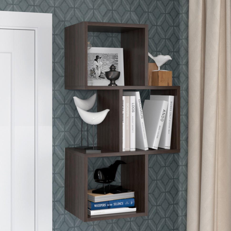 СНЯТО Полка навесная PN-8, цвет венге, ШхГхВ 48х28х87,2 см., универсальная сборка 233PN8V