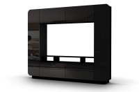 Гостиная Купертино МДФ (с полкой под ТВ) (черная)