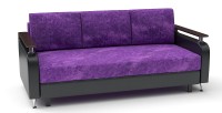 Диван прямой Марракеш еврокнижка фиолетовый велюр+черная экокожа
