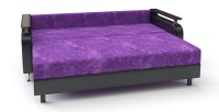 Диван прямой Марракеш еврокнижка фиолетовый велюр+черная экокожа