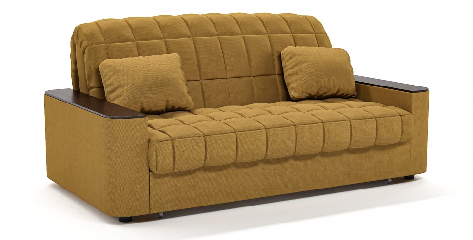 Диван прямой Даллас аккордеон желтый велюр