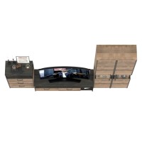 Трувор Гостиная 038, цвет дуб гранж песочный/интра, ШхГхВ 305,4х45,4х210 см., универсальная сборка