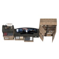 Трувор Гостиная 038, цвет дуб гранж песочный/интра, ШхГхВ 305,4х45,4х210 см., универсальная сборка