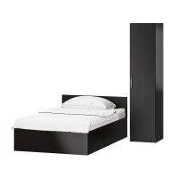 Кровать 1200 + Пенал Стандарт, цвет венге, ШхГхВ 123,5х203,5х70 + 45х52х200 см., сп.м. 1200х2000 мм., без матраса, основание есть