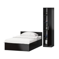 Кровать 1200 + Пенал Стандарт, цвет венге, ШхГхВ 123,5х203,5х70 + 45х52х200 см., сп.м. 1200х2000 мм., без матраса, основание есть