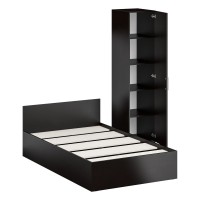 Кровать 1200 + Пенал Стандарт, цвет венге, ШхГхВ 123,5х203,5х70 + 45х52х200 см., сп.м. 1200х2000 мм., без матраса, основание есть