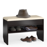 Тумба для обуви С-МД-ТО-10, цвет венге, ШхГхВ 80х37х45 см., обувница с нишей и мягким сиденьем