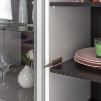 Сидней Комплектация № 018, цвет корпус: белый/чёрный/фасады: МДФ белый глянец, ШхГхВ 200х41,3х205,2 см., универсальная сборка