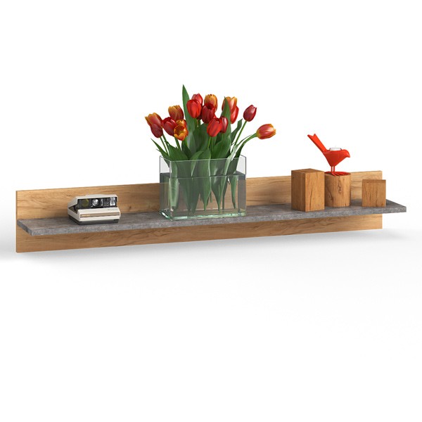 КР100 ??? Арчи Полка 10.110, цвет дуб крафт золотой/камень тёмный, ШхГхВ 130х21,6х20 см.