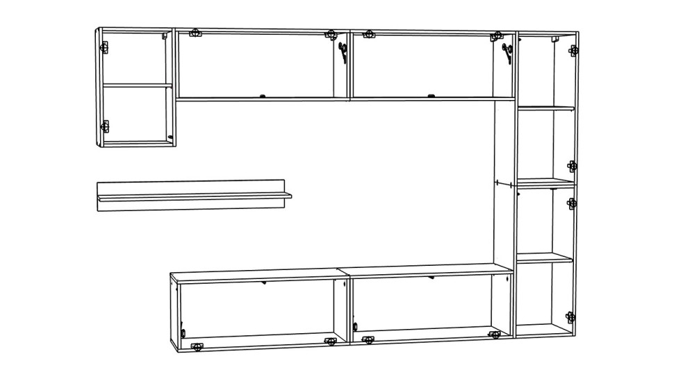 Гостиная 7 МДФ Белый DM635-6 / Белый Фасадный 0101