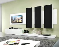 Гостиная Лайф Черный 0190 / Белый Фасадный 0101