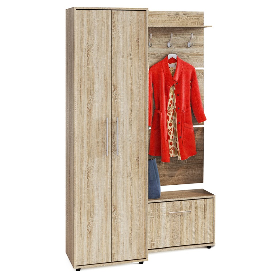 СНЯТО Прихожая Сокол ШО-1+ВШ-5.1+ТП-1, цвет дуб делано, ШхГхВ 120х43х209 см.