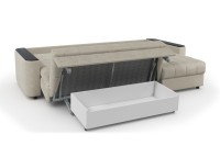 Диван угловой Даллас аккордеон коричневый велюр+коричневая экокожа