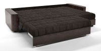 Диван угловой Даллас аккордеон коричневый велюр+коричневая экокожа