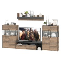 Трувор Гостиная 067, цвет дуб гранж песочный/интра, ШхГхВ 321,4х45,4х195 см., универсальная сборка