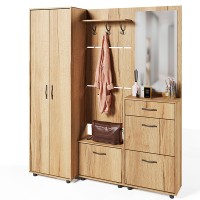 Прихожая Сокол ШО-1+ВШ-5.1+ТП-1+ПЗ-3+ТП-2, цвет дуб делано, ШхГхВ 180х43х209 см.