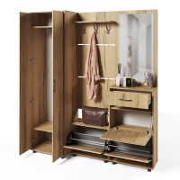 Прихожая Сокол ШО-1+ВШ-5.1+ТП-1+ПЗ-3+ТП-2, цвет дуб делано, ШхГхВ 180х43х209 см.