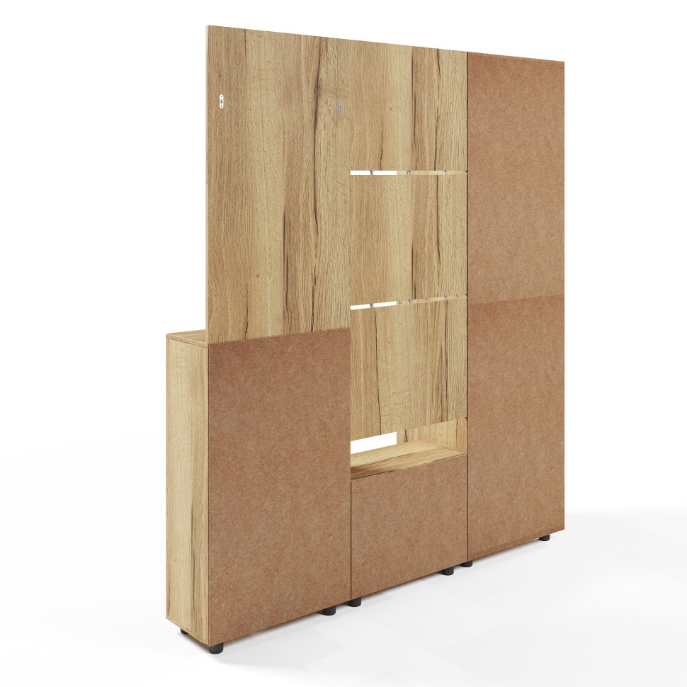 Прихожая Сокол ШО-1+ВШ-5.1+ТП-1+ПЗ-3+ТП-2, цвет дуб делано, ШхГхВ 180х43х209 см.