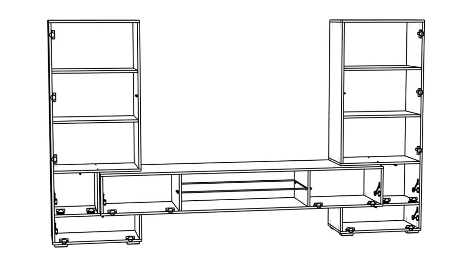 Гостиная 8 МДФ Белый DM635-6 / Белый Фасадный 0101