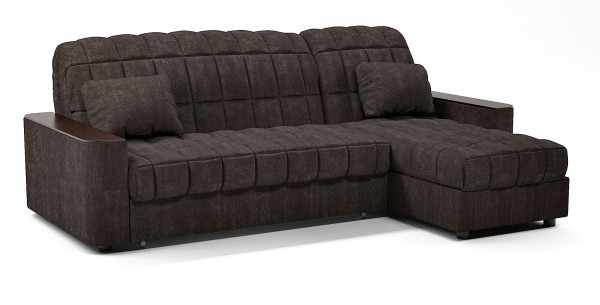 Диван угловой Даллас аккордеон (коричневый велюр)
