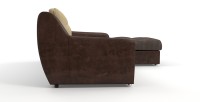 Угловой диван Мидгард Люкс экокожа коричневый + велюр коричневый/бежевый