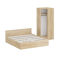 Кровать 1800 + Шкаф угловой Стандарт, цвет дуб сонома, ШхГхВ 183,5х203,5х70 + 81,2х81,2х200см., сп.м. 1800х2000 мм., без матраса, основание есть