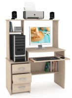 СНЯТО Стол компьютерный Комфорт 5 СК, цвет дуб паллада, ШхГхВ 105х57х132 см., НЕ универсальная сборка (50)