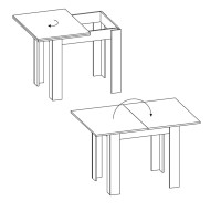 СНЯТО Стол обеденный Сокол СО-1 раскладной, цвет белёный дуб/венге, ШхГхВ 80х60х77 см., разложенный 120х80х76 см., столешница и ножки венге