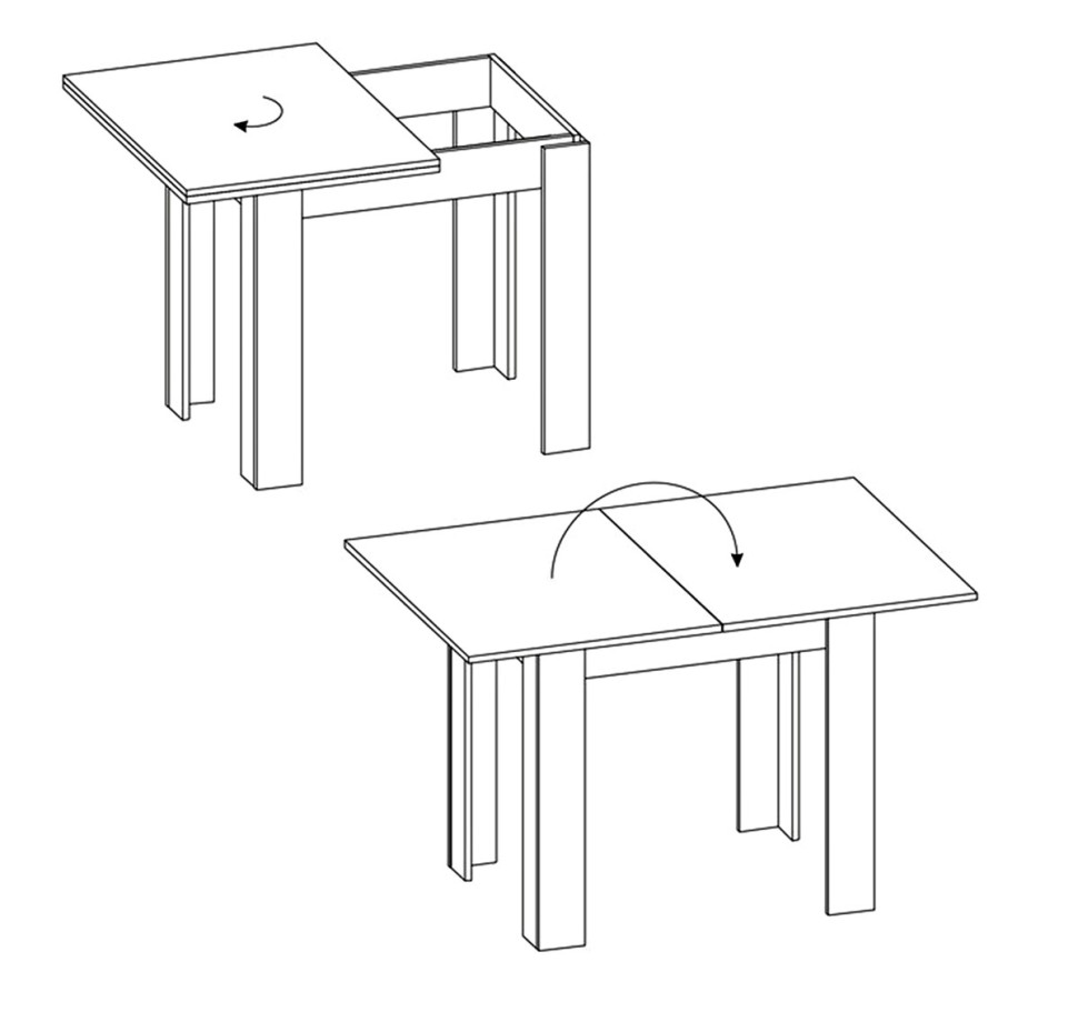 СНЯТО Стол обеденный Сокол СО-1 раскладной, цвет белёный дуб/венге, ШхГхВ 80х60х77 см., разложенный 120х80х76 см., столешница и ножки венге