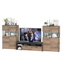 Трувор Гостиная 068, цвет дуб гранж песочный/интра, ШхГхВ 321,4х45,4х135,3 см., универсальная сборка