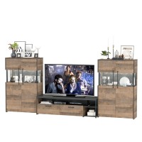 Трувор Гостиная 068, цвет дуб гранж песочный/интра, ШхГхВ 321,4х45,4х135,3 см., универсальная сборка