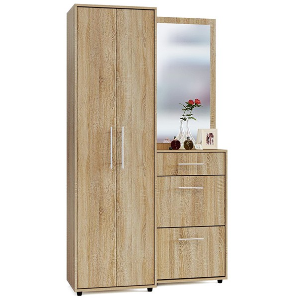 Прихожая Сокол ШО-1+ПЗ-3+ТП-2, цвет дуб делано, ШхГхВ 120х43х209 см.