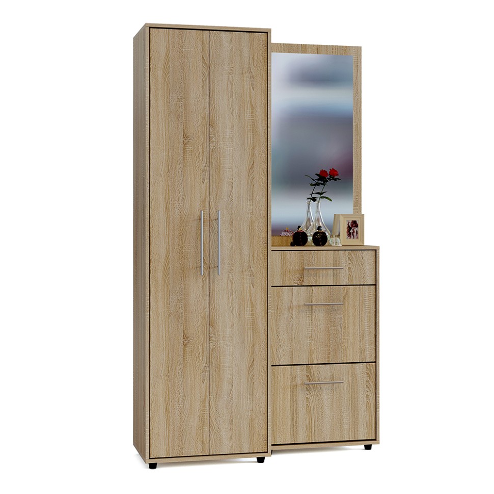 Прихожая Сокол ШО-1+ПЗ-3+ТП-2, цвет дуб делано, ШхГхВ 120х43х209 см.