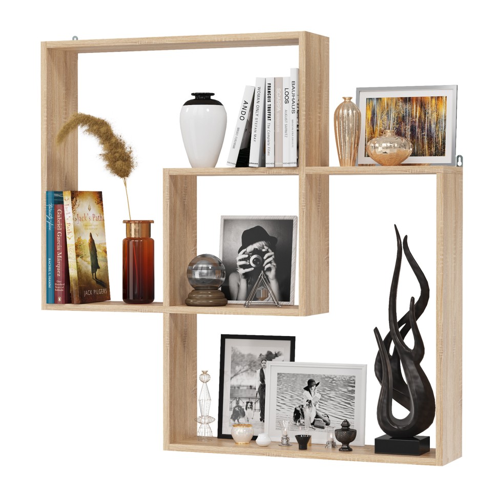 СНЯТО Полка навесная PN-6, цвет дуб сонома, ШхГхВ 99,2х16х96 см., универсальная сборка 222PN6S