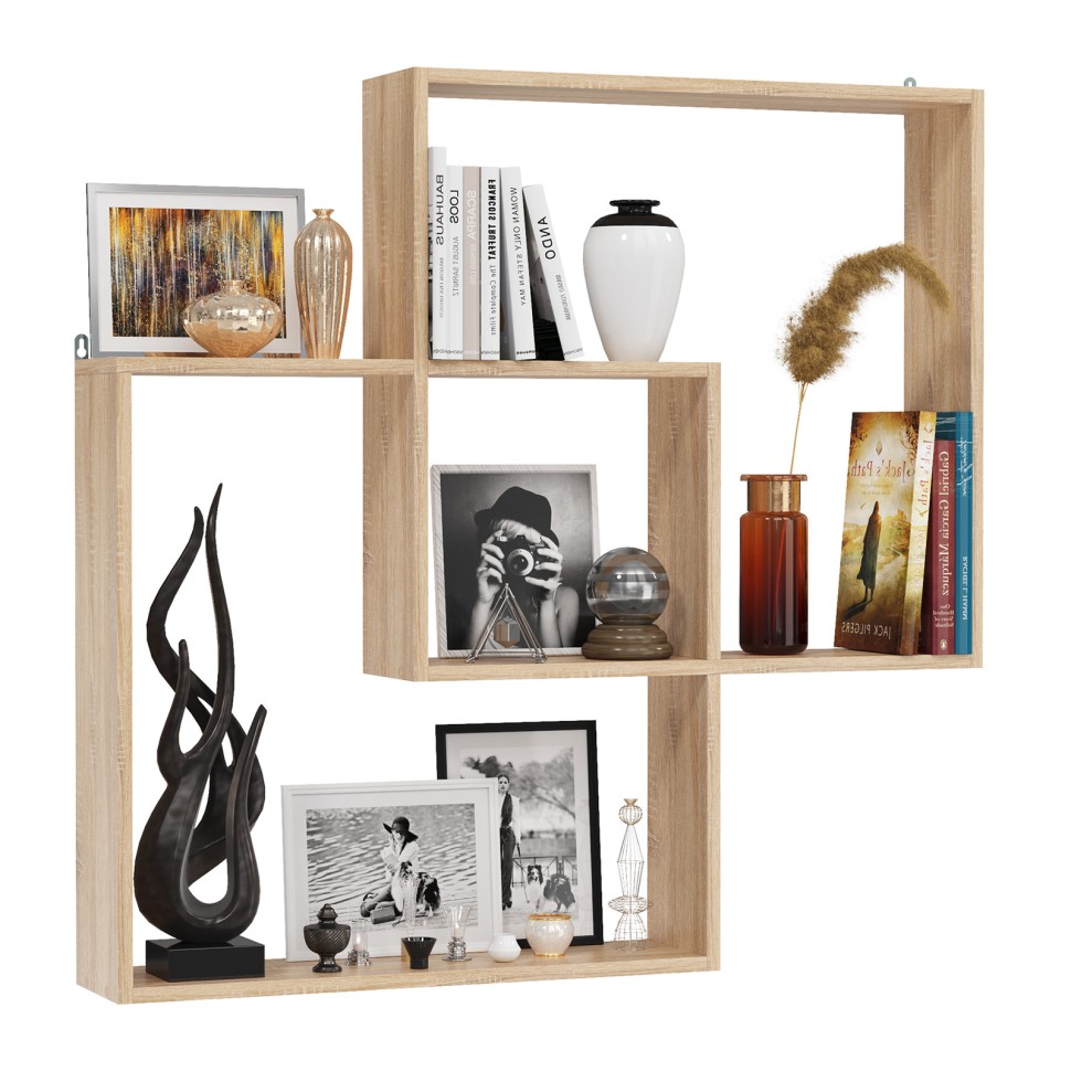 СНЯТО Полка навесная PN-6, цвет дуб сонома, ШхГхВ 99,2х16х96 см., универсальная сборка 222PN6S