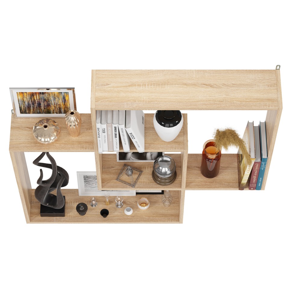 СНЯТО Полка навесная PN-6, цвет дуб сонома, ШхГхВ 99,2х16х96 см., универсальная сборка 222PN6S