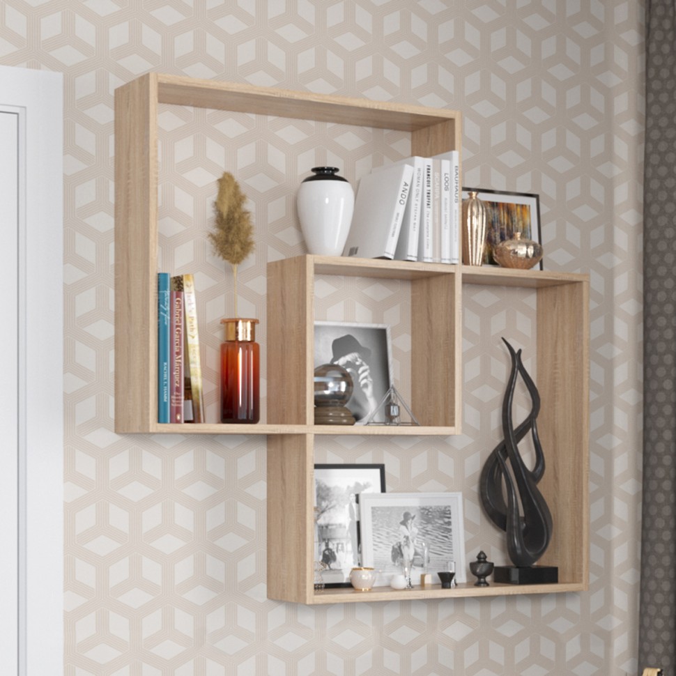 СНЯТО Полка навесная PN-6, цвет дуб сонома, ШхГхВ 99,2х16х96 см., универсальная сборка 222PN6S