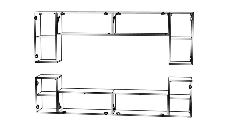 Гостиная 9 МДФ Белый DM635-6 / Белый Фасадный 0101