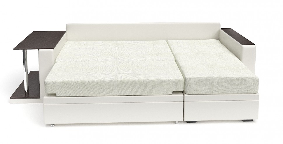 Диван угловой Атланта дельфин белый велюр+белая экокожа