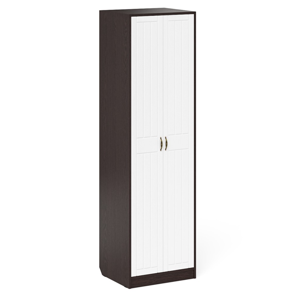 Прихожая П-6 Компоновка № 28, цвет венге/фасады МДФ белое дерево фрезеровка прованс, ШхГхВ 140х50х210 см., универсальная сборка