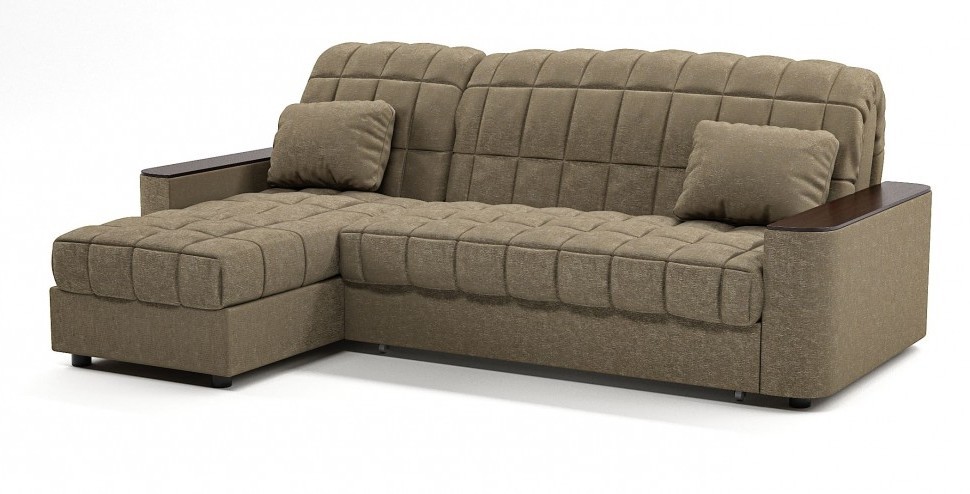 Диван угловой Даллас аккордеон бежевый велюр