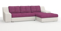 Угловой диван Мидгард Люкс экокожа белый + велюр розовый