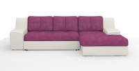 Угловой диван Мидгард Люкс экокожа белый + велюр розовый