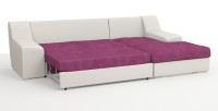Угловой диван Мидгард Люкс экокожа белый + велюр розовый