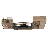 Трувор Гостиная 070, цвет дуб гранж песочный/интра, ШхГхВ 325,6х45,4х194,2 см., универсальная сборка