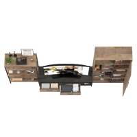 Трувор Гостиная 070, цвет дуб гранж песочный/интра, ШхГхВ 325,6х45,4х194,2 см., универсальная сборка